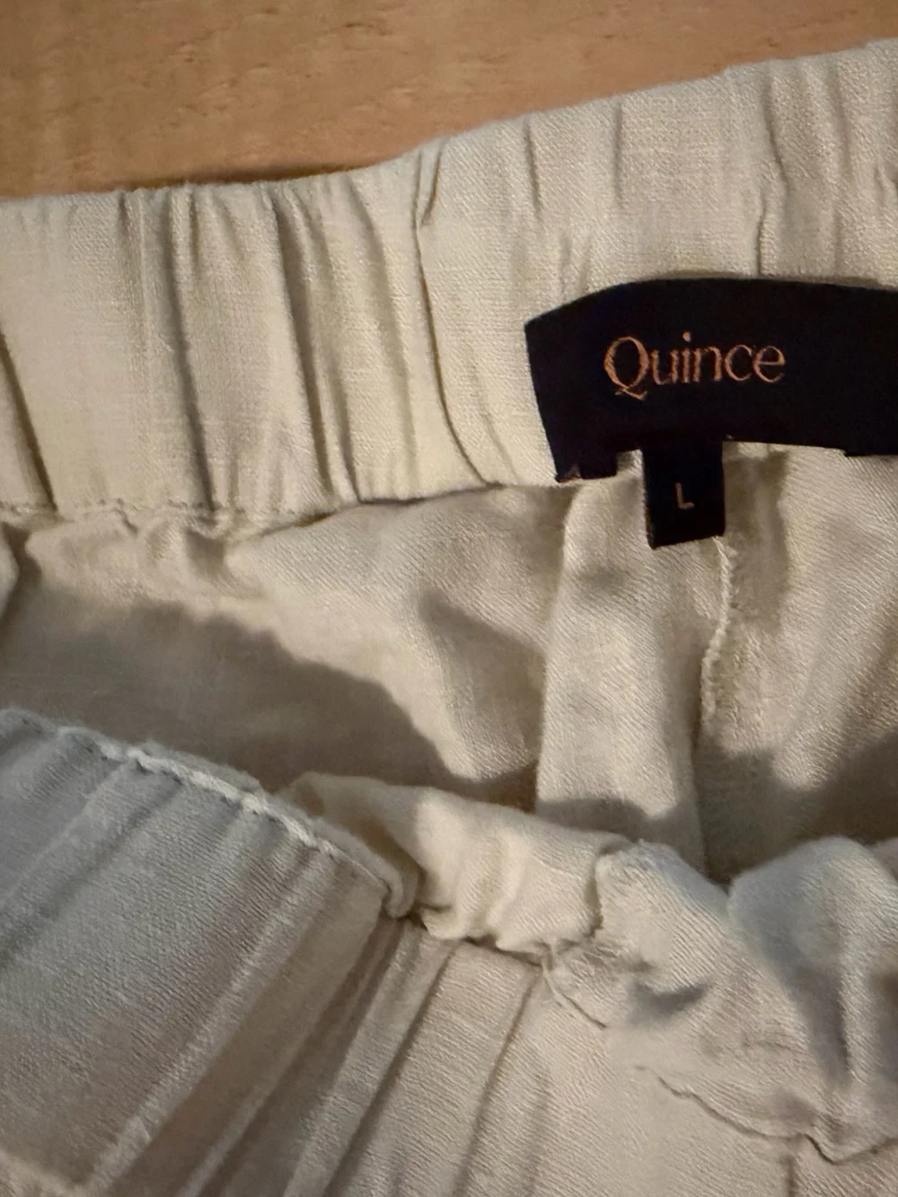 Quince Linen Pants Cream- Size Large